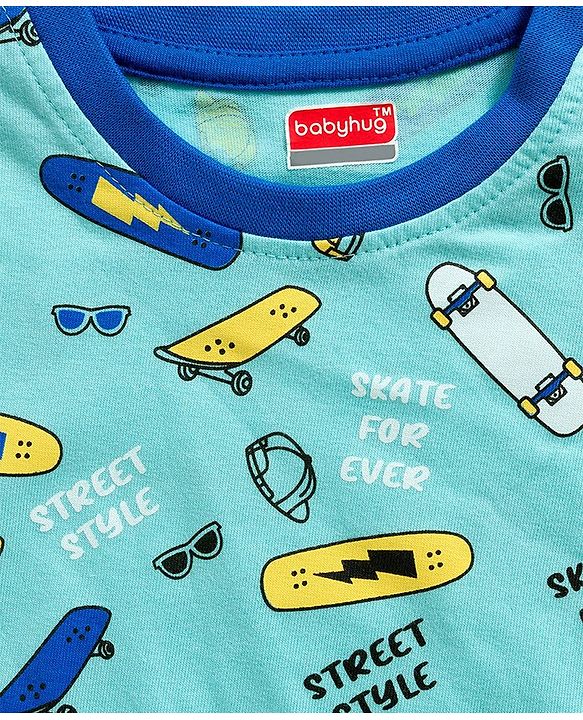 Babyhug 100% Cotton Knit Full Sleeves Striped & Printed T-Shirts Pack of 3 - Multicolor
