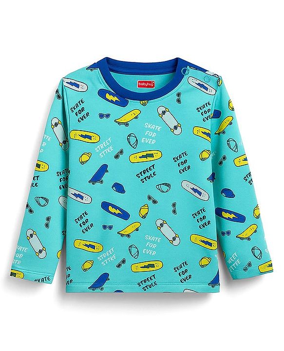 Babyhug 100% Cotton Knit Full Sleeves Striped & Printed T-Shirts Pack of 3 - Multicolor