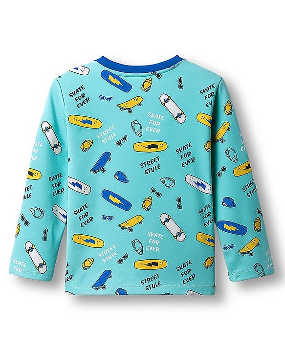 Babyhug 100% Cotton Knit Full Sleeves Striped & Printed T-Shirts Pack of 3 - Multicolor