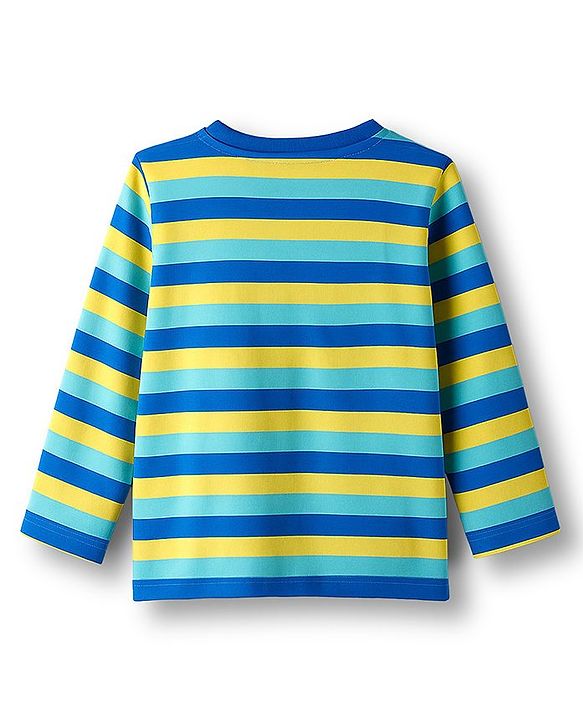 Babyhug 100% Cotton Knit Full Sleeves Striped & Printed T-Shirts Pack of 3 - Multicolor