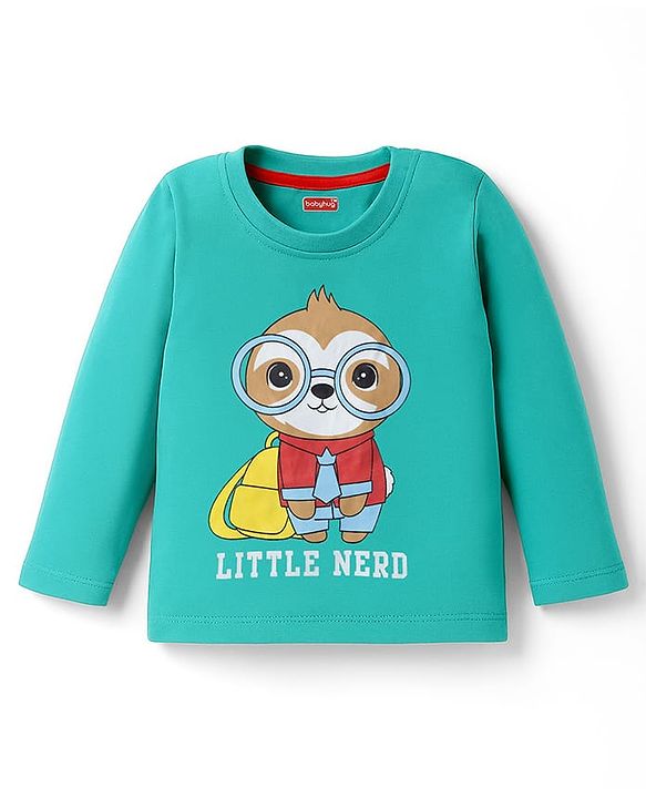 Babyhug 100% Cotton Single Jersey Knit T-Shirt With Animal Print Pack Of 3 - Light Blue Aqua & Yellow