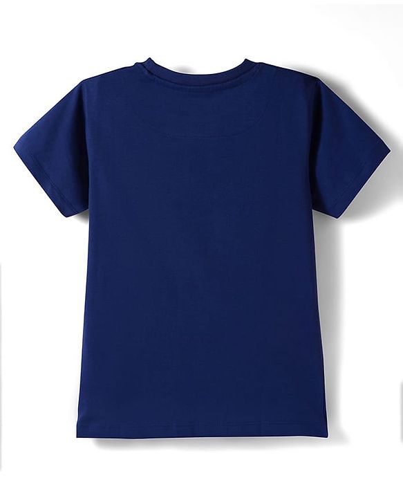Pine Kids Single Jersey Knit Half Sleeves T-Shirt & Shorts Night Suit With Forest Print - Navy Blue
