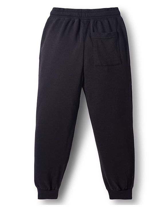 Pine Kids Looper Knit Full Length Lounge Pant with Tape Detailing - Black