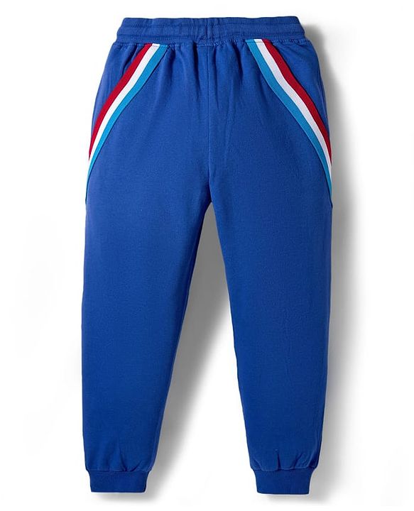 Pine Kids Looper Knit Full Length Cut & Sew Lounge Pant with Tape Detailing - Navy Blue