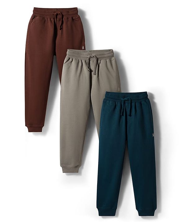 Pine Kids Knit Full Length Solid Color Lounge Pants Pack of 3 ( Color May Vary )