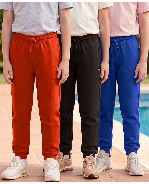 Pine Kids Knit Full Length Solid Lounge Pants Pack of 3 (Color May Vary)