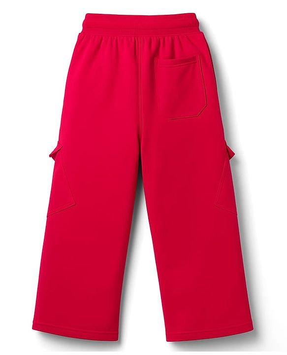 Pine Kids Knit Full Length Lounge Pant With Find Your Adventure Text Print With Pockets - Red