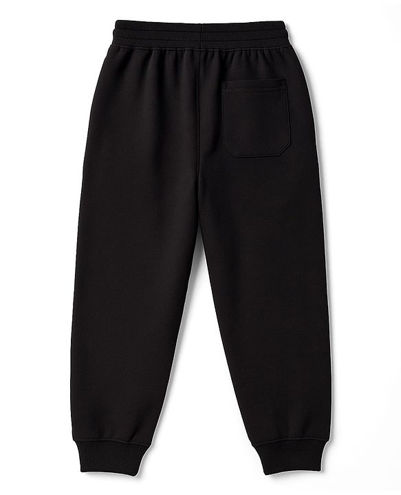 Pine Kids Knit Full Length Lounge Pant With Text Badge - Black