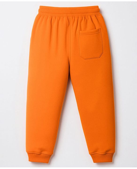 Pine Kids Knit Full Length Lounge Pant With Text Print - Olive Green