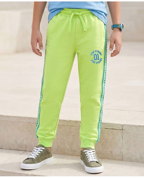 Pine Kids Knit Full Length Lounge Pant With Stay Strong Print - Black