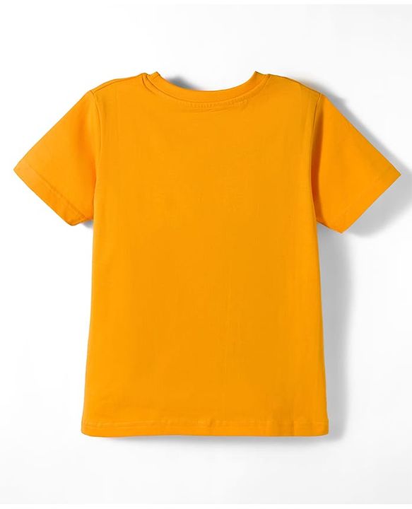 Pine Kids 100% Cotton Knit Half Sleeves Musical Theme Printed T-Shirt & Shorts Night Suit - Yellow