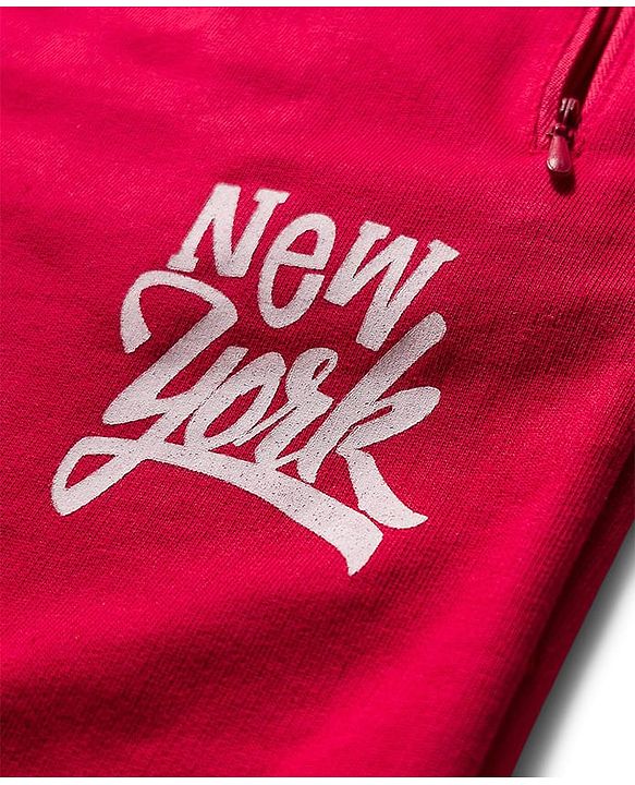 Pine Kids Knit Full Length Lounge Pant with Text Print - Red
