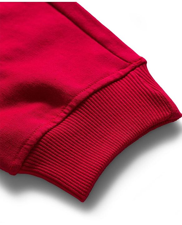 Pine Kids Knit Full Length Lounge Pant with Text Print - Red