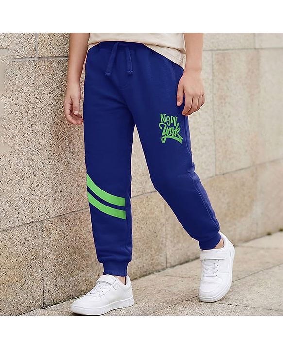 Pine Kids Knit Full Length Lounge Pant with Text Print - Red