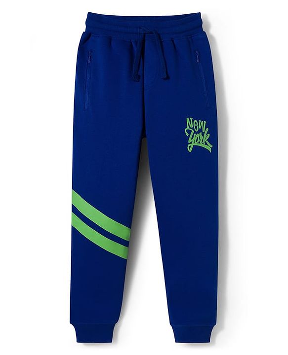 Pine Kids Knit Full Length Lounge Pant with Text Print - Red
