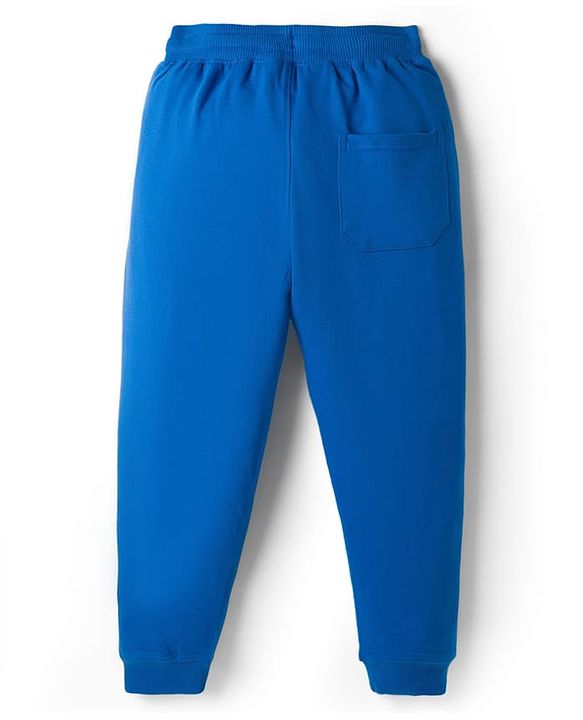 Pine Kids Knit Full Length Lounge Pant with Text Print - Blue