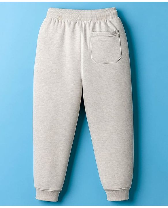 Pine Kids Knit Full Length Lounge Pant With Text Print - Grey