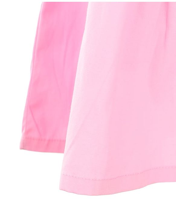 Pine Kids Woven Half Sleeves Solid Color Shirt Style Frock with Sling Bag - Pink