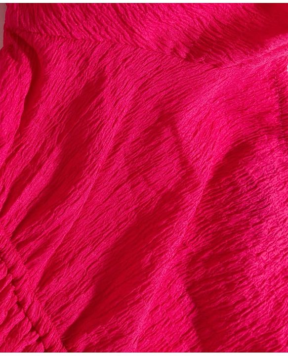 Pine Kids Woven Half Sleeves Solid Frock - Dark Pink