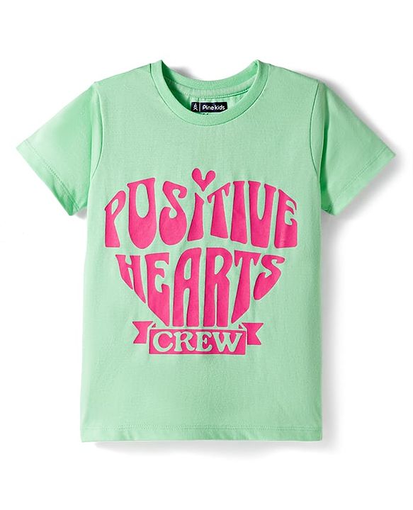 Pine Kids Cotton Knit T-Shirts with Text Print Half Sleeves Round Neck Multi Colors Pack of 5 6-7 Years