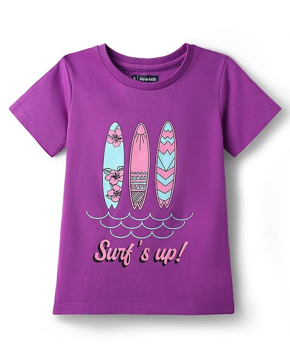 Pine Kids Cotton Knit T-Shirts Graphic Print Multi Colors 5-6 Years