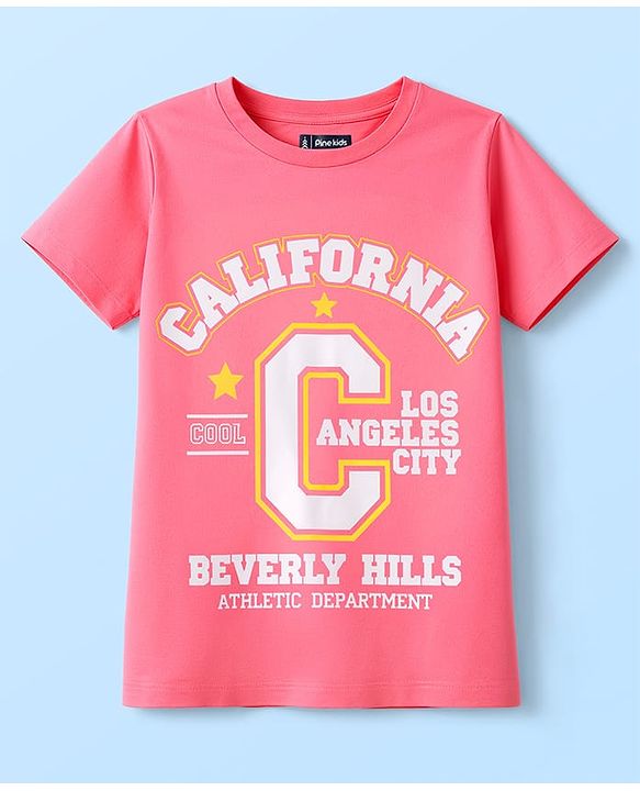 Pine Kids Cotton Knit T-Shirts with Graphic Print Multi Colors 6-7 Years
