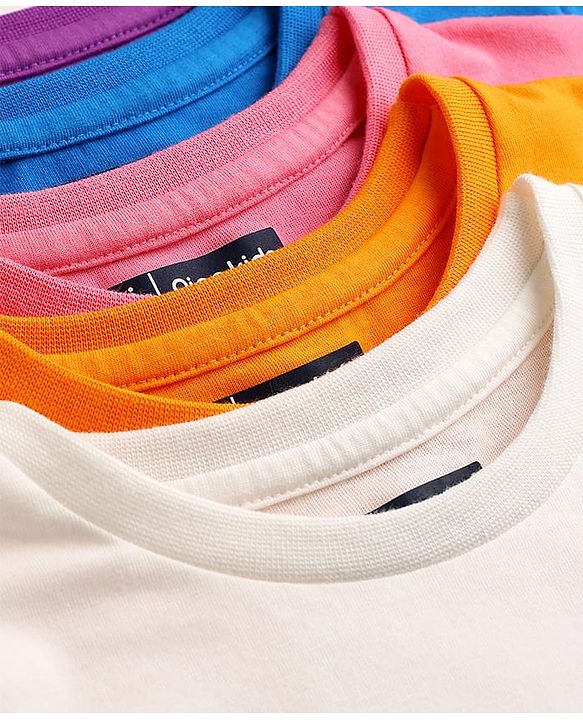 Pine Kids Cotton Knit T-Shirts with Graphic Print Multi Colors 6-7 Years