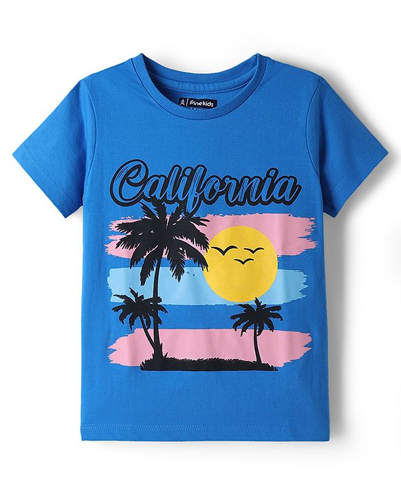 Pine Kids Cotton Knit Regular T-Shirts with Graphic Print Multi Colors 5-6 Years Pack of 5