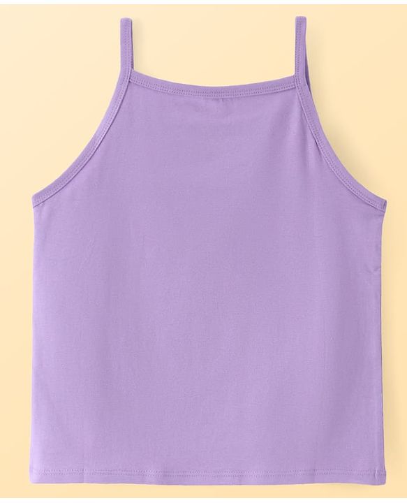 Pine Kids Cotton Lycra Knit Sleeveless Slips With Heart Print Pack Of 3 - Colour May Vary
