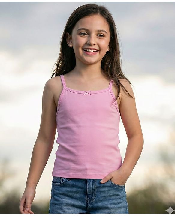 Pine Kids Cotton Lycra Sleeveless Slips With Stripes & Pack Of 3 - Colour May Vary