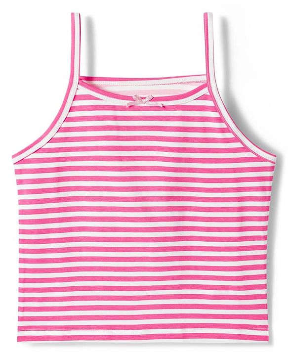 Pine Kids Cotton Lycra Sleeveless Slips With Stripes & Pack Of 3 - Colour May Vary