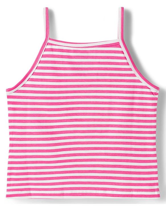 Pine Kids Cotton Lycra Sleeveless Slips With Stripes & Pack Of 3 - Colour May Vary