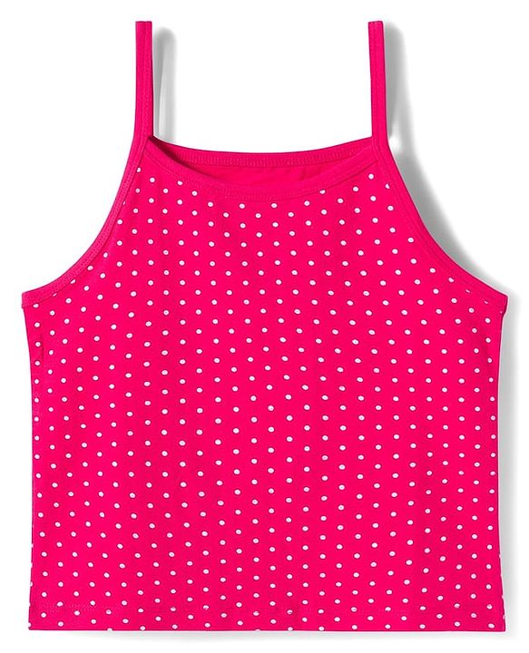 Pine Kids Cotton Lycra Sleeveless Slips With Stripes & Polka Dot Print Pack Of 3 - Colour May Vary