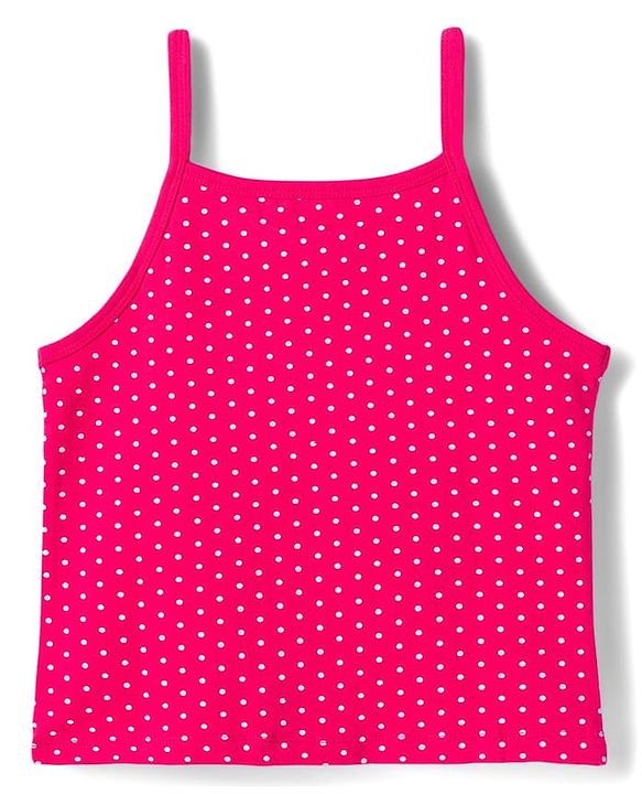 Pine Kids Cotton Lycra Sleeveless Slips With Stripes & Polka Dot Print Pack Of 3 - Colour May Vary