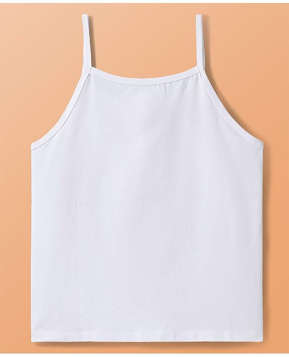 Pine Kids Cotton Lycra Knit Solid Colour Slips Pack Of 3 - White