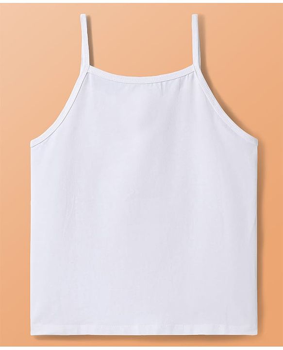 Pine Kids Cotton Lycra Knit Solid Colour Slips Pack Of 3 - White