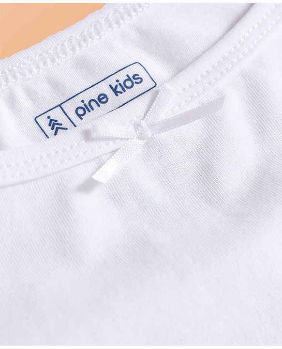 Pine Kids Cotton Lycra Knit Solid Colour Slips Pack Of 3 - White