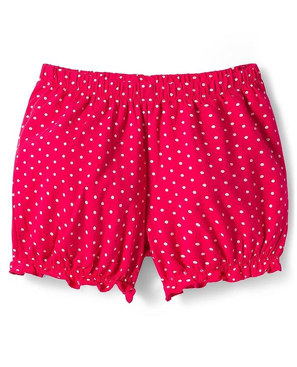 Pine Kids Cotton Elastane Knit Bloomers With Polka Dot Print Pack Of 3 - Colour May Vary