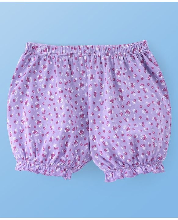 Pine Kids Cotton Elastane Knit Bloomers with Floral Print Pack of 3 (Color May Vary)