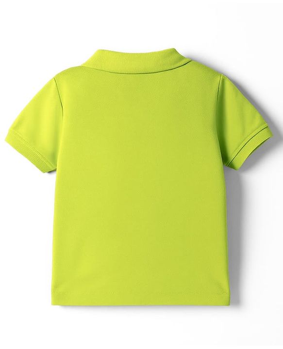 Babyhug Cotton Knit Half Sleeves Solid Colour Polo T-Shirt  - White