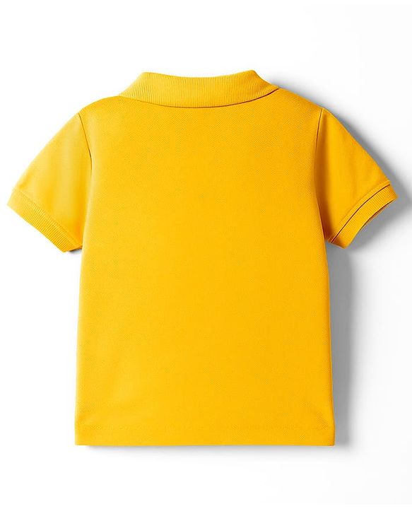 Babyhug Cotton Knit Half Sleeves Solid Colour Polo T-Shirt  - White