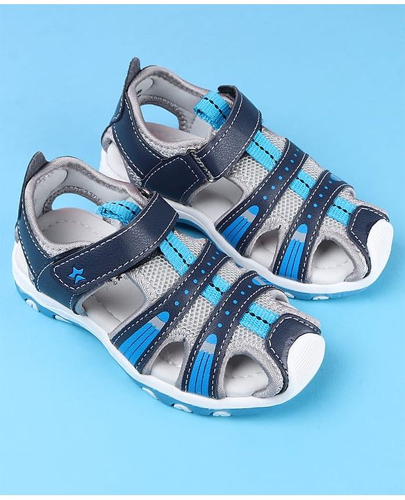 Cute Walk by Babyhug Velcro Closure Sandals - Navy Blue