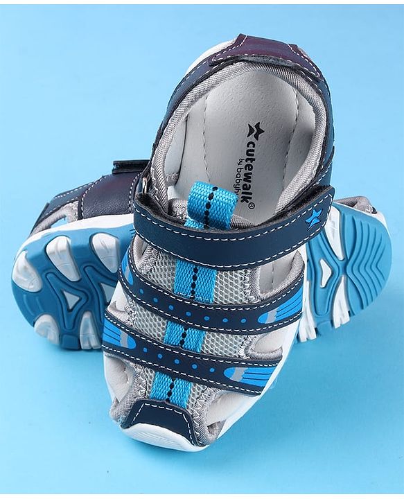 Cute Walk by Babyhug Velcro Closure Sandals - Navy Blue