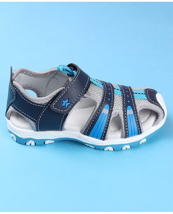 Cute Walk by Babyhug Velcro Closure Sandals - Navy Blue