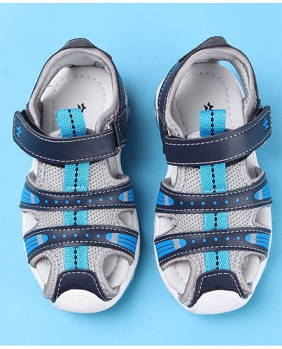 Cute Walk by Babyhug Velcro Closure Sandals - Navy Blue