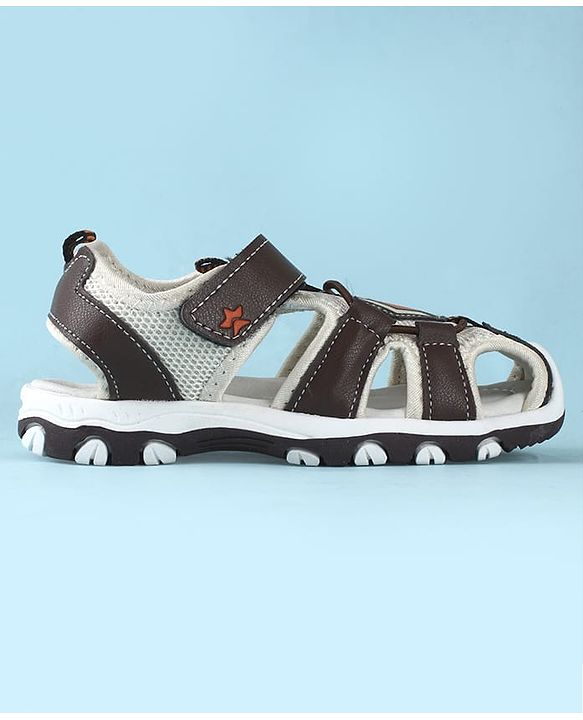 Cute Walk by Babyhug Sandals With Velcro Closure and Brand Logo - Dark Brown
