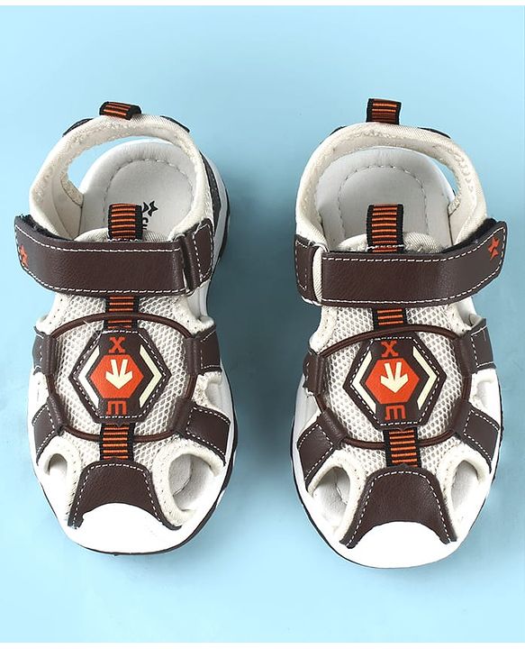 Cute Walk by Babyhug Sandals With Velcro Closure and Brand Logo - Dark Brown