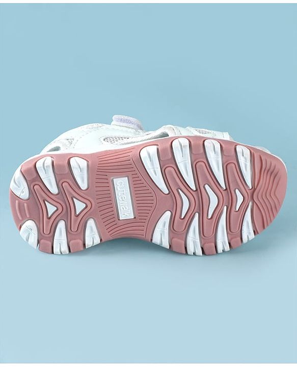 Cute Walk by Babyhug Sandals Solid Color With Velcro Closure - White