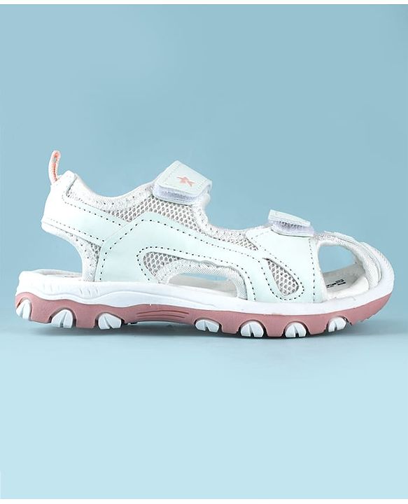 Cute Walk by Babyhug Sandals Solid Color With Velcro Closure - White
