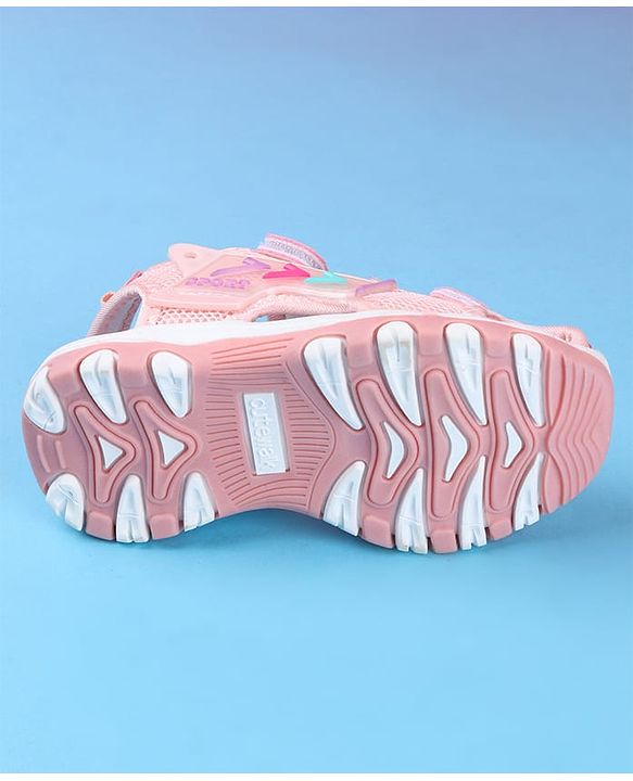 Cute Walk by Babyhug Velcro Closure Sandals with 3D Applique - Pink
